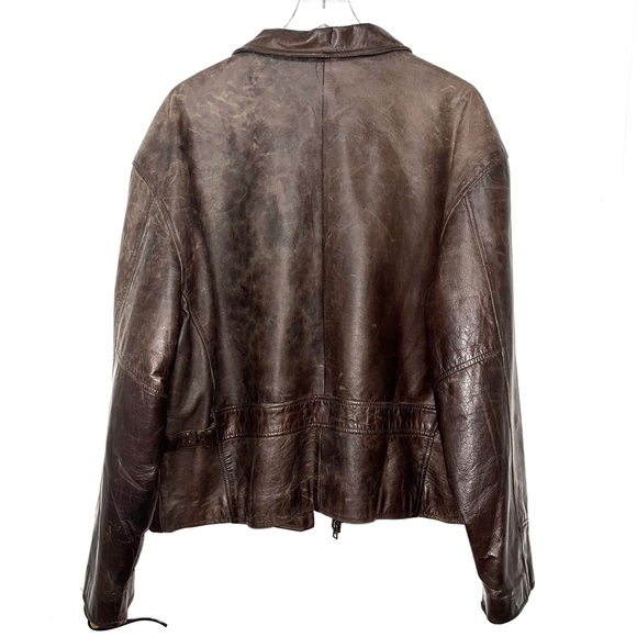 Banana Republic Brown Leather Jacket XL - Picture 2 of 9